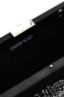 Kadın Siyah Uzun Zincir Askılı Taşlı Mini Abiye Kutu Çanta | Derimod Kadın Siyah Uzun Zincir Askılı Taşlı Mini Abiye Kutu Çanta | Derimod