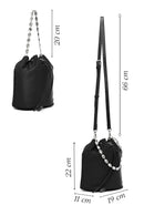 Kadın Siyah Taşlı Kumaş Omuz Çantası | Derimod Kadın Siyah Taşlı Kumaş Omuz Çantası | Derimod