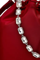 Kadın Kırmızı Taşlı Kumaş Omuz Çantası | Derimod Kadın Kırmızı Taşlı Kumaş Omuz Çantası | Derimod