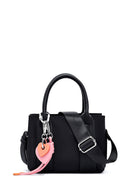 Women's Black Long Strap Accessory Fabric Handbag | Derimod Women's Black Long Strap Accessory Fabric Handbag | Derimod