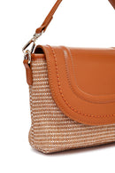Women's Brown Long Straw Crossbody Bag | Derimod Women's Brown Long Straw Crossbody Bag | Derimod