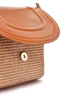 Women's Brown Long Straw Crossbody Bag | Derimod Women's Brown Long Straw Crossbody Bag | Derimod