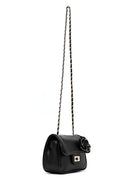 Women's Black Long Strap Mini Classic Crossbody Bag | Derimod Women's Black Long Strap Mini Classic Crossbody Bag | Derimod