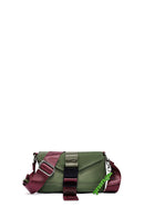 Women's Green Long Strap Mini Fabric Crossbody Bag | Derimod Women's Green Long Strap Mini Fabric Crossbody Bag | Derimod