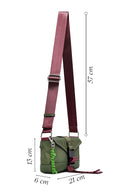 Women's Green Long Strap Mini Fabric Crossbody Bag | Derimod Women's Green Long Strap Mini Fabric Crossbody Bag | Derimod