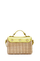 Kadın Sarı Aksesuarlı Uzun Askılı Hasır Çapraz Çanta | Derimod Kadın Sarı Aksesuarlı Uzun Askılı Hasır Çapraz Çanta | Derimod