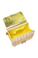Kadın Sarı Aksesuarlı Uzun Askılı Hasır Çapraz Çanta | Derimod Kadın Sarı Aksesuarlı Uzun Askılı Hasır Çapraz Çanta | Derimod