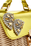 Kadın Sarı Aksesuarlı Uzun Askılı Hasır Çapraz Çanta | Derimod Kadın Sarı Aksesuarlı Uzun Askılı Hasır Çapraz Çanta | Derimod