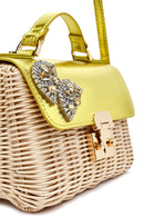 Kadın Sarı Aksesuarlı Uzun Askılı Hasır Çapraz Çanta | Derimod Kadın Sarı Aksesuarlı Uzun Askılı Hasır Çapraz Çanta | Derimod