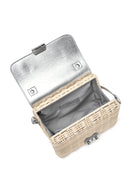 Kadın Gümüş Aksesuarlı Uzun Askılı Hasır Çapraz Çanta | Derimod Kadın Gümüş Aksesuarlı Uzun Askılı Hasır Çapraz Çanta | Derimod