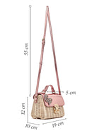 Kadın Pembe Aksesuarlı Uzun Askılı Hasır Çapraz Çanta | Derimod Kadın Pembe Aksesuarlı Uzun Askılı Hasır Çapraz Çanta | Derimod