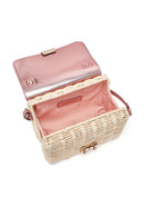 Kadın Pembe Aksesuarlı Uzun Askılı Hasır Çapraz Çanta | Derimod Kadın Pembe Aksesuarlı Uzun Askılı Hasır Çapraz Çanta | Derimod