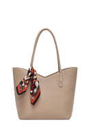 Women's Beige Accessory Detailed Shoulder Bag | Derimod Women's Beige Accessory Detailed Shoulder Bag | Derimod