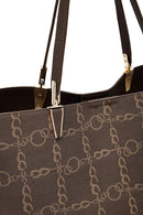 Women's Brown Long Strap Printed Shoulder Bag | Derimod Women's Brown Long Strap Printed Shoulder Bag | Derimod