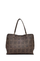 Women's Brown Long Strap Printed Shoulder Bag | Derimod Women's Brown Long Strap Printed Shoulder Bag | Derimod