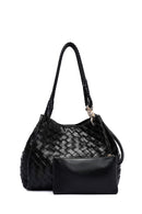 Women's Black Braided Shoulder Bag | Derimod Women's Black Braided Shoulder Bag | Derimod