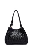 Women's Black Braided Shoulder Bag | Derimod Women's Black Braided Shoulder Bag | Derimod