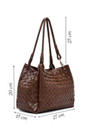 Kadın Kahverengi Örgülü Omuz Çantası | Derimod Kadın Kahverengi Örgülü Omuz Çantası | Derimod