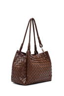 Kadın Kahverengi Örgülü Omuz Çantası | Derimod Kadın Kahverengi Örgülü Omuz Çantası | Derimod