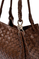 Kadın Kahverengi Örgülü Omuz Çantası | Derimod Kadın Kahverengi Örgülü Omuz Çantası | Derimod