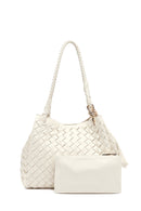 Kadın Krem Örgülü Omuz Çantası | Derimod Kadın Krem Örgülü Omuz Çantası | Derimod