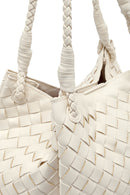 Kadın Krem Örgülü Omuz Çantası | Derimod Kadın Krem Örgülü Omuz Çantası | Derimod