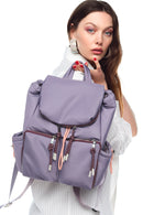 Women's Lilac Fabric Backpack | Derimod Women's Lilac Fabric Backpack | Derimod