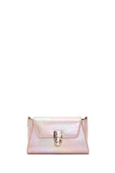 Women's Pink Metallic Patent Leather Mini Crossbody Bag | Derimod Women's Pink Metallic Patent Leather Mini Crossbody Bag | Derimod