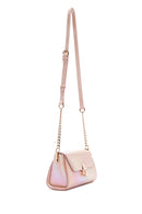 Women's Pink Metallic Patent Leather Mini Crossbody Bag | Derimod Women's Pink Metallic Patent Leather Mini Crossbody Bag | Derimod