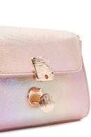 Women's Pink Metallic Patent Leather Mini Crossbody Bag | Derimod Women's Pink Metallic Patent Leather Mini Crossbody Bag | Derimod