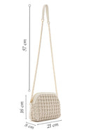Women's Beige Knitted Patterned Long Strap Crossbody Bag | Derimod Women's Beige Knitted Patterned Long Strap Crossbody Bag | Derimod