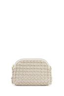 Women's Beige Knitted Patterned Long Strap Crossbody Bag | Derimod Women's Beige Knitted Patterned Long Strap Crossbody Bag | Derimod
