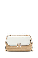 Women's Cream Long Straw Shoulder Bag | Derimod Women's Cream Long Straw Shoulder Bag | Derimod