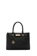 Women's Black Long Strap Printed Shoulder Bag | Derimod Women's Black Long Strap Printed Shoulder Bag | Derimod