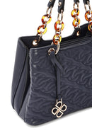 Women's Navy Blue Long Strap Quilted Classic Handbag | Derimod Women's Navy Blue Long Strap Quilted Classic Handbag | Derimod