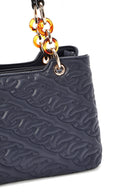 Women's Navy Blue Long Strap Quilted Classic Handbag | Derimod Women's Navy Blue Long Strap Quilted Classic Handbag | Derimod