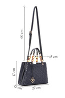 Women's Navy Blue Long Strap Quilted Classic Handbag | Derimod Women's Navy Blue Long Strap Quilted Classic Handbag | Derimod