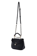 Women's Black Long Strap Quilted Crossbody Bag | Derimod Women's Black Long Strap Quilted Crossbody Bag | Derimod