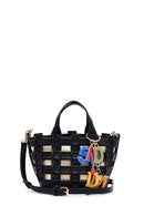 Kadın Siyah Uzun Askılı Örgü Kol Çantası | Derimod Kadın Siyah Uzun Askılı Örgü Kol Çantası | Derimod