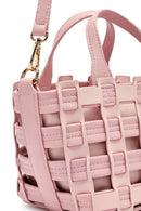 Woman Pink Long Strap Knitted Shoulder Bag | Derimod Woman Pink Long Strap Knitted Shoulder Bag | Derimod