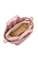 Woman Pink Long Strap Knitted Shoulder Bag | Derimod Woman Pink Long Strap Knitted Shoulder Bag | Derimod