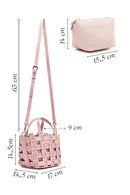 Woman Pink Long Strap Knitted Shoulder Bag | Derimod Woman Pink Long Strap Knitted Shoulder Bag | Derimod
