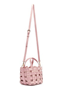 Woman Pink Long Strap Knitted Shoulder Bag | Derimod Woman Pink Long Strap Knitted Shoulder Bag | Derimod