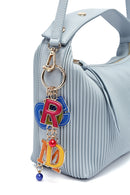 Kadın Mavi Uzun Askılı Aksesuar Detaylı Baskılı Kol Çantası | Derimod Kadın Mavi Uzun Askılı Aksesuar Detaylı Baskılı Kol Çantası | Derimod