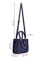 Kadın Lacivert Uzun Askılı Aksesuarlı Kol Çantası | Derimod Kadın Lacivert Uzun Askılı Aksesuarlı Kol Çantası | Derimod