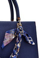 Kadın Lacivert Uzun Askılı Aksesuarlı Kol Çantası | Derimod Kadın Lacivert Uzun Askılı Aksesuarlı Kol Çantası | Derimod