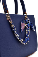 Kadın Lacivert Uzun Askılı Aksesuarlı Kol Çantası | Derimod Kadın Lacivert Uzun Askılı Aksesuarlı Kol Çantası | Derimod