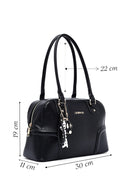 Kadın Siyah Aksesuar Detaylı Omuz Çantası | Derimod Kadın Siyah Aksesuar Detaylı Omuz Çantası | Derimod