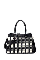 Kadın Siyah Uzun Askılı Örgü Kol Çantası | Derimod Kadın Siyah Uzun Askılı Örgü Kol Çantası | Derimod