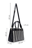 Kadın Siyah Uzun Askılı Örgü Kol Çantası | Derimod Kadın Siyah Uzun Askılı Örgü Kol Çantası | Derimod